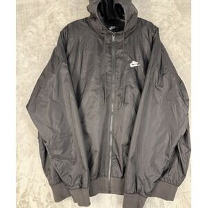 Nike Men's Black Full Zip Hooded Windbreaker Jacket XL